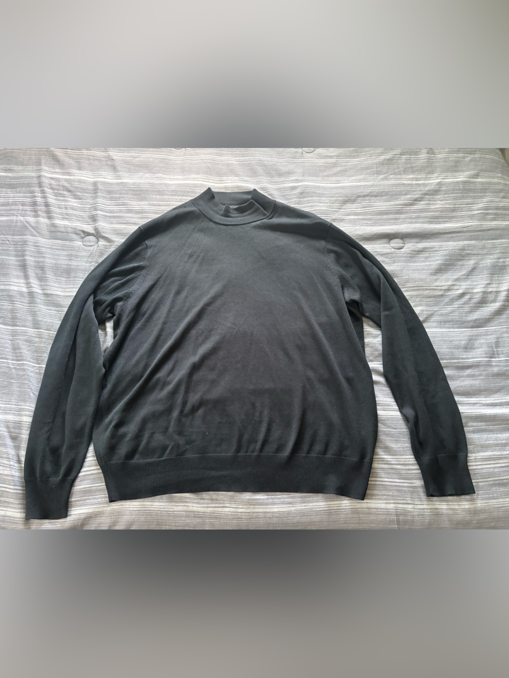 Jos. A. Bank Black Ribbed Crewneck Sweater